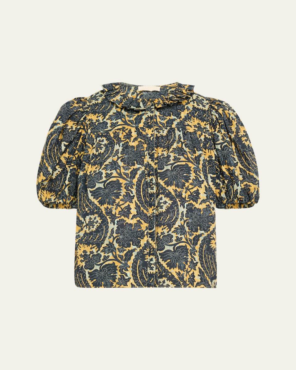Amari Ruffle Short-Sleeve Blouse